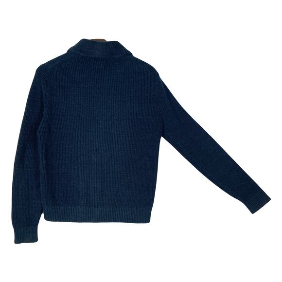 Nwot BANANA REPUBLIC Cardigan Sweater Men M Navy Knit Shawl-Collar Long-Slv - Picture 2 of 10